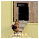 NyPots Automatic Chicken Coop Door Solar Powered, LCD Display Automatic Chicken Door with Timer & Light Sensor, Aluminum Alloy Chicken Door with Remote Control & 4 Modes