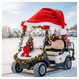 Datanly 18 ft Velvet Christmas Golf Cart Decorations Large Velvet Santa Hat for Car Santa Claus Hat Outdoor Car Covers for Automobiles Christmas Golf Cart Costume Auto Vehicle Accessories