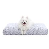 KSIIA Washable Dog Bed Deluxe Plush Dog Crate Beds Comfy Kennel Pad Anti-Slip Pet Sleeping Mat for Large, Jumbo, Medium, Small Dogs Breeds, 29\" x 21\", Gray