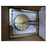 Gisisee Black and Gold Industrial Small Chandelier, 9 Inch/1 Light/E12 Farmhouse Pendant Light, Adjustable Height Modern Square Hanging Light for Kitchen Island,Living Room,Bedroom,Hallway