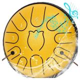 Steel Tongue Drum 6 Inche 11 Note Steel Drums Rain Chime,Raindrop Drum,Rain Drum for Outside Gardenï¼Yellowï¼