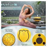 Steel Tongue Drum 6 Inche 11 Note Steel Drums Rain Chime,Raindrop Drum,Rain Drum for Outside Gardenï¼Yellowï¼
