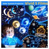 Solar System for Kids Projector Night Light, 360Â°Rotating+5 Films Planet Space Projector for Bedroom, Bright Night Light for Boys Room, Space Toys for Kids 3-5, Solar System Planet Toys for Boy Gif
