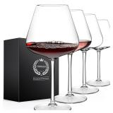Chouggo Super Large 28Oz Wine Glasses Set of 4, Hand Blown Crystal Red Wine or White Wine Burgundy Glass, Hand Crafted by Artisans - Gifts for Women, Men, Wedding, Anniversary, Christmas, Birthday