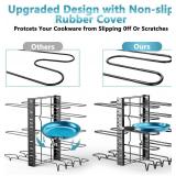 ORDORA Pots and Pans Organizer for Cabinet 16.61 Height, 8 Tier Pot Organizers Rack with 3 DIY Methods, Adjustable Pan Organizer under Cabinet Kitchen Organization and Storage