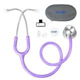 SCIAN Stethoscope Dual Head for Nurses,Doctors,Med Students, Classic Stainless Steel Stethoscope Home Diagnostics Medical Supplies with Carrying Bag, Pearlescent Purple