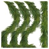 3 Pcs Artificial Norfolk Pine Garlands Christmas, 6 FT Dense Real Touch Winter Pine Garland Ornament, Green Artificial Greenery Garland for Table, Mantle, Wall, Indoor, Outdoor Christmas Decorations