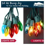 Joiedomi Christmas C9 Pathway Lights Outdoor Decorations 24 Packs, 30.75ft Xmas Multicolor Pathway Marker String Lights for Holiday Waterproof Outside Yard Garden, Party, Walkway Decor
