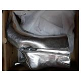 CELLENZ Womens Kitten Heel Boots : Ankle Pointed Toe Boots - Fall Sparkly Short Boot - Silver Side Zipper Dress Booties Party Night Size 9.5