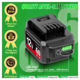 TenHutt ãwith USB-A Portã 12V Replacement Battery for SKIL PWRCore 12 6.0Ah Lithium Battery with PWRAssist Mobile Charging