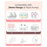 Nuliie 8PCS Silicone Flanges Insert Replacement Kit, Flange Sizing Kit 15/17/19/21mm for 24mm Flange/Shield Breast Pumps, Pumping Essential Kit for Moms