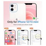 FNTCASE for iPhone 13 Mini Case: for iPhone 12 Mini Case [Compatible with Magsafe] Translucent Matte Magnetic Phone Cover - Military Grade Drop Protection Shockproof Protective Cases - Light Pink