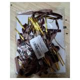 Tsorode 24 Pcs Brown Velvet Bows for Christmas Tree, Brown Velvet Bows Ornaments Christmas Tree Bow for Gift Wrapping Door Vintage Garland Wreath,Rustic Holiday Decor-3/8