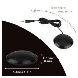 Dreokee Conference Microphone 3.5mm Desktop Computer Mic for Computer Desktop and Laptop 360Â° Omnidirectional Condenser Mic for Online Meeting/Class, Skype, Recording, Chatting, Gaming
