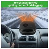 12V Car Heater, 360 Degree Rotation Portable Car Heater Fan Plugs in Cigarette Lighter, 120 Watts Heating and Cooling 2 in 1, Windshield Defroster & Defogger, Black