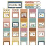 Seajan 81 Pcs Boho Class Jobs Bulletin Board Boho Welcome Classroom Jobs Pocket Chart Set with 40 Adhesive Points Colorful Back to School Teacher