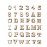 296 Pieces 0.75\" Inch Mini Unfinished Wood Alphabet Letters and Wooden Numbers Blank Letters for Homemade Arts DIY Project