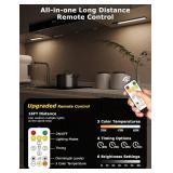 12\" Ultra-Thin Under Cabinet Lighting Cordless, Aluminum Alloy Under Counter Lights for Kitchen, 3-Color-Temps Magnetic Closet Lights, Rechargeable Motion Sensor Light Indoor (6 Pack, Black)