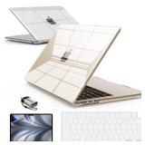 IBENZER Compatible with 2025 2024 2023 2022 MacBook Air 13 inch Case M4 A3240 M3 A3113 M2 A2681, Hardshell Case & KeyboardCover & ScreenFilm & Type-C for Mac Air 13.6, Crystal Clear, AT13-KK-CYCL+2TC