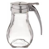 Tablecraft H414 Syrup Dispenser with Chrome Plated Metal Top, 14 oz, Clear