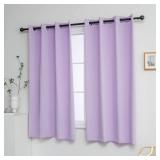 YGO Lilac Blackout Curtains for Bedroom - 63 inches Length Window Curtain Panels for Girls Room Triple Weave Light Purple Curtain Grommet Top 2 Panels