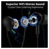 USB Headphones with Microphone for Laptop, 7.5ft Magnetic Wired Earbuds Noise Isolation in-Ear Earphones with Mute Volume Control Stereo Bass for PC Desktop Dell HP Acer Laptop Meetings/Music,School