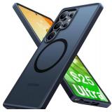 TORRAS Magnetic Shockproof for Samsung Galaxy S25 Ultra Case, Fit for MagSafe, 4X Military Grade Protection, Translucent Slim Case for Samsung S25 Ultra Case Anti-Fingerprint Anti-Scratch, Black