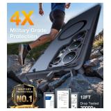 TORRAS Magnetic Shockproof for Samsung Galaxy S25 Ultra Case, Fit for MagSafe, 4X Military Grade Protection, Translucent Slim Case for Samsung S25 Ultra Case Anti-Fingerprint Anti-Scratch, Black