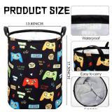 Zhehao 2 Pcs Gamer Laundry Basket Boys Kids Laundry Hamper Gamer Room Decor Gaming Storage Basket Hamper Clothes Organizer Nursery Toy Storage Bin for Easter Gifts Bedroom Bathroom Decoration(Classic)