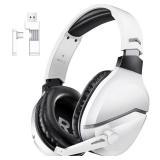 WolfLawS Wireless Gaming Headset with Noise Canceling Microphone for PS5, PC, PS4, 2.4G/Bluetooth Gaming Headphones with USB and Type-c Connector, Wired Mode for Controller Gamecube