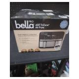 bella PRO - 4-qt. TriZone Touchscreen Air Fryer with Dual Flex Basket - Stainless Steel