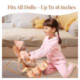 4-in-1 Baby Doll Stroller Set with Butterfly Design â Includes Toy Stroller, Crib, Bouncer & High Chair â Doll Accessories & Baby Doll Furniture Set for Toddlers 3-4 Years â Fits Dolls 