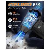 RUNLANE Compressed Air Duster, 200000RPM Electric Air Duster with Light, 4-Gear Adjustable Cordless Dust Blower for Computer, Keyboard, Outdoor, Home and Car (FB09-Black)