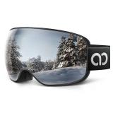 Lamicall Ski Goggles with Ultra HD Lens - 100% UV Protection, 3X Anti-Fog & OTG Design, for Men & Women, Gifts for Skiing, Snowboarding, Snowmobile