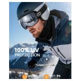 Lamicall Ski Goggles with Ultra HD Lens - 100% UV Protection, 3X Anti-Fog & OTG Design, for Men & Women, Gifts for Skiing, Snowboarding, Snowmobile