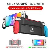MEQI Grip Case Compatible with Nintendo Switch OLED, Unique Upgraded Designed with 5 Game Slots Comfortable & Ergonomic Grip Switch Accessories