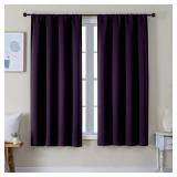 Simplebrand Ava BlackBerry Blackout Curtains for Bedroom 63 Inch Length 2 Panels Set, Nursery Thermal Insulated Energy Saving Rod Pocket Window Treatment Curtains Blackout Drapes, W40 x L63 Inch