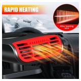 HFHYDZSW Portable Car Heater, 2-in-1 Car Defroster with 360Â° Rotation for Instant Windshield Defogging Demisting, Fast Heating & Cooling Fan for All 12V Vehicles, Trucks, RV