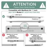 B BELK Compatible with MacBook Air 13 inch Case 2022 2021 2020 2019 2018 M1 A2337 A2179 A1932, Plastic Laptop Hard Shell +Keyboard Cover +Screen Protector for MacBook Air 13.3 inch Case, Shiny Pearl