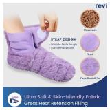 REVIX Microwavable Booties and Hot Feet Warmers for Women & Men, Heated Foot Warmer with Flaxseed Moist Heat Therapy for Cold Feet, Purple, L
