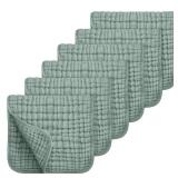 Looxii Muslin Burp Cloths 6 Pack - 20\" x 10\" - Ultra Soft & Absorbent, 6-Layer 100% Cotton for Spit Up & Drool- Gentle Baby Burping Cloth, Newborn Boys Girls Essentials, Dark Green