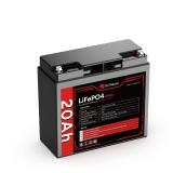 DR.PREPARE 12V 20Ah LiFePO4 Lithium Battery with Grade A+ Cells, 4000+ Deep Cycle Lithium Iron Phosphate Rechargeable Battery with 20A BMS for Fish Finder, Solar, Lighting, Alarm System