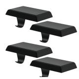 Mulbozy Christmas Stocking Holder for Mantle Set of 4, Black Christmas Stocking Hanger with Hook, Non-Slip Heavy Stocking Holders for Christmas Fireplace Mantel Decoration