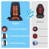 CARSHION 10 Vibration Motors, Massage Seat Cushion with Heat,Back Massager for Chair Back Massager Heated Seat Cover Massage Chair Pad for Pain Relief Home Office Use