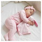 Pro Goleem Loveys for Babies Bunny Security Blanket Baby Girl Gifts Newborn Soft Pink Lovie for Infant and Toddler Snuggle Toy Stuffed Animal, Pink 16 inch
