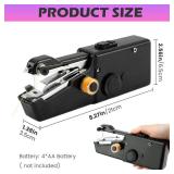 NINEFOX Handheld Sewing Machine - Mini Portable Quick Sewing Machine - Black - About 21x6.5x3.5cm/8.27x2.56x1.38inch - Plastic, Metal