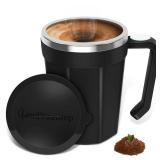 LeadYuantop Self Stirring Coffee Mug, 18 oz Automatic Magnetic Electric Mixing Cup Stainless Steel Travel Cup for Coffee, Chocolate, Milk, Tea, Office, Home, Kitchen (Deep Navy)