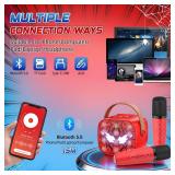 Spider Mini Karaoke Machine for Kids - TOP Karaoke Toys for 3 4 5 6 7 8 9 10 11 12+ Year Old Boys Girls, Portable Bluetooth Speaker with 2 Wireless Microphones, Kids Christmas Birthday Party Gifts