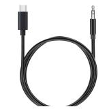 USB C to 3.5mm Audio Aux Jack Cable,3.3 ft, aux Cord for iPhone,Type C to 3.5mm Aux Headphone Stereo Cord Car Cable for iPhone 16/16 Pro, Samsung Galaxy S25 and Other iOS and Android Devices(Black)