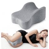 anzhixiu Long Knee Pillow for Side Sleeper Fully Support Thighs and Knees for Sciatica, Back, HIPS, Knees, Joints Pain Relief - Leg Pillow for Side Sleeping Between Legs Aligns Spine- Pure Gray